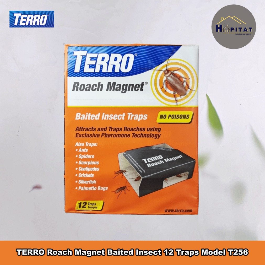 TERRO® Roach Magnet® Baited Insect 12 Traps Model T256 กับดัก แมลงสาบ ...