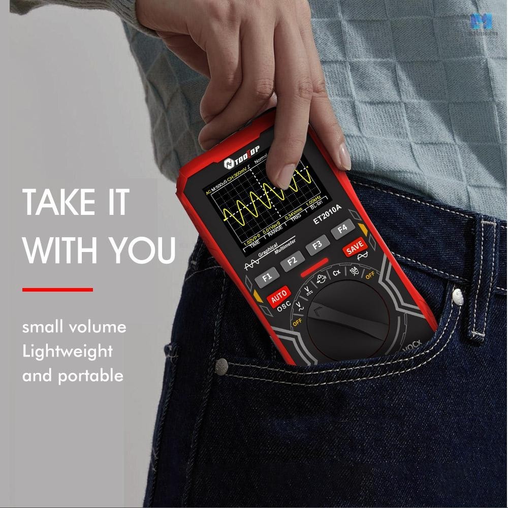 2in1 Oscilloscope มัลติมิเตอร์ดิจิตอลจอแสดงผลมือถือ Oscope Meter 1Mhz ...