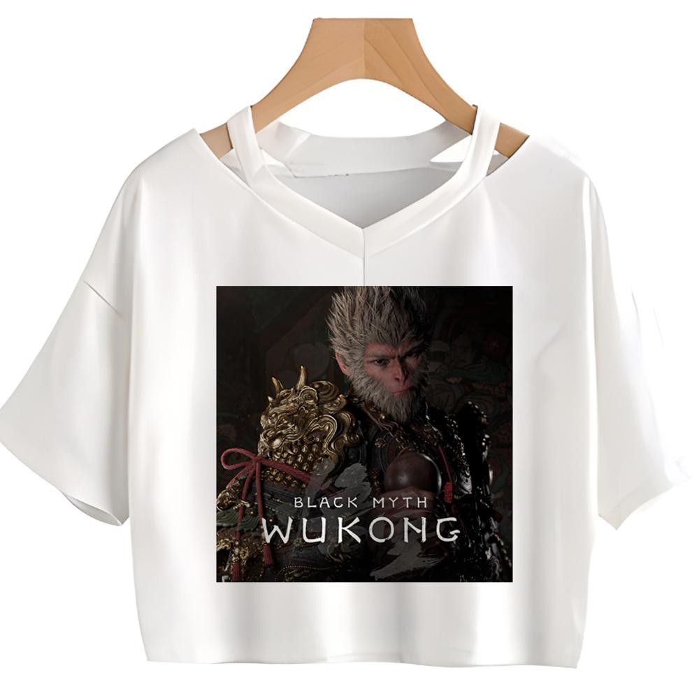 Black Myth Wukong ik2 gothic streetwear เสื้อครอปสาว Harajuku cyber ...