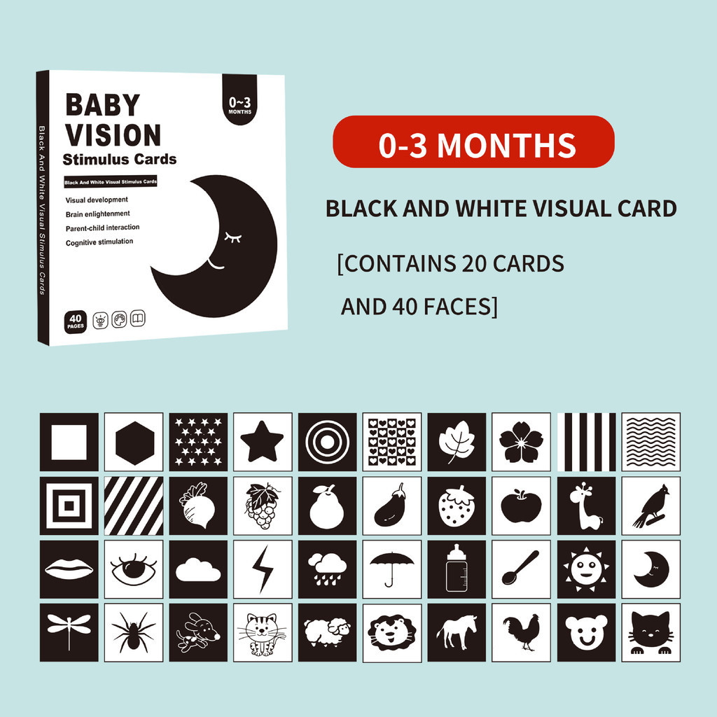 Visual Stimulation Flashcard สีความรู้ความเข้าใจการ์ดเด็ก Early ...