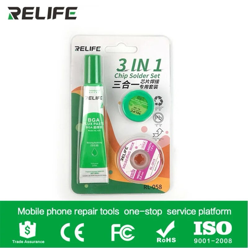 ชุดอุปกรณ์บัดกรีชิพขนาดเล็ก RELIFE RL-058 (IC/BGA) ครบในหนึ่งแพ็ก ...
