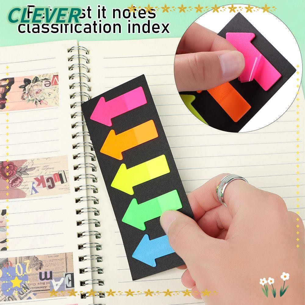 CLEVER 100 แผ่น Sticky Notes ป้ายแปลกใหม่อุปกรณ์สํานักงาน Tab Strip ...