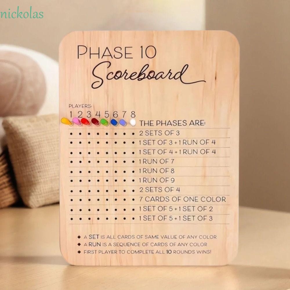 NICKOLAS Phase 10 Score Board, Round Tracker Classic Phase Ten ...