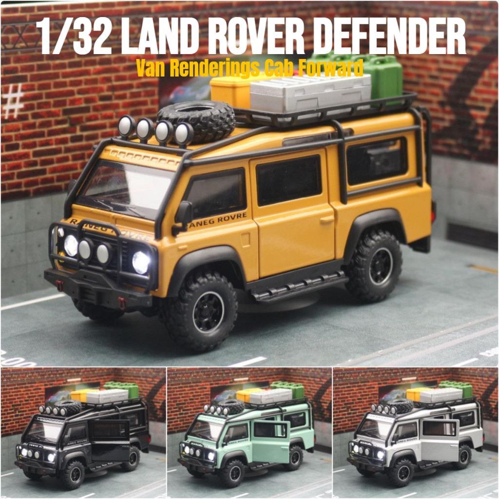 รถDiecast 1/32 Land Rover Defender Vanของเล่นรถDiecast Racing Miniature ...