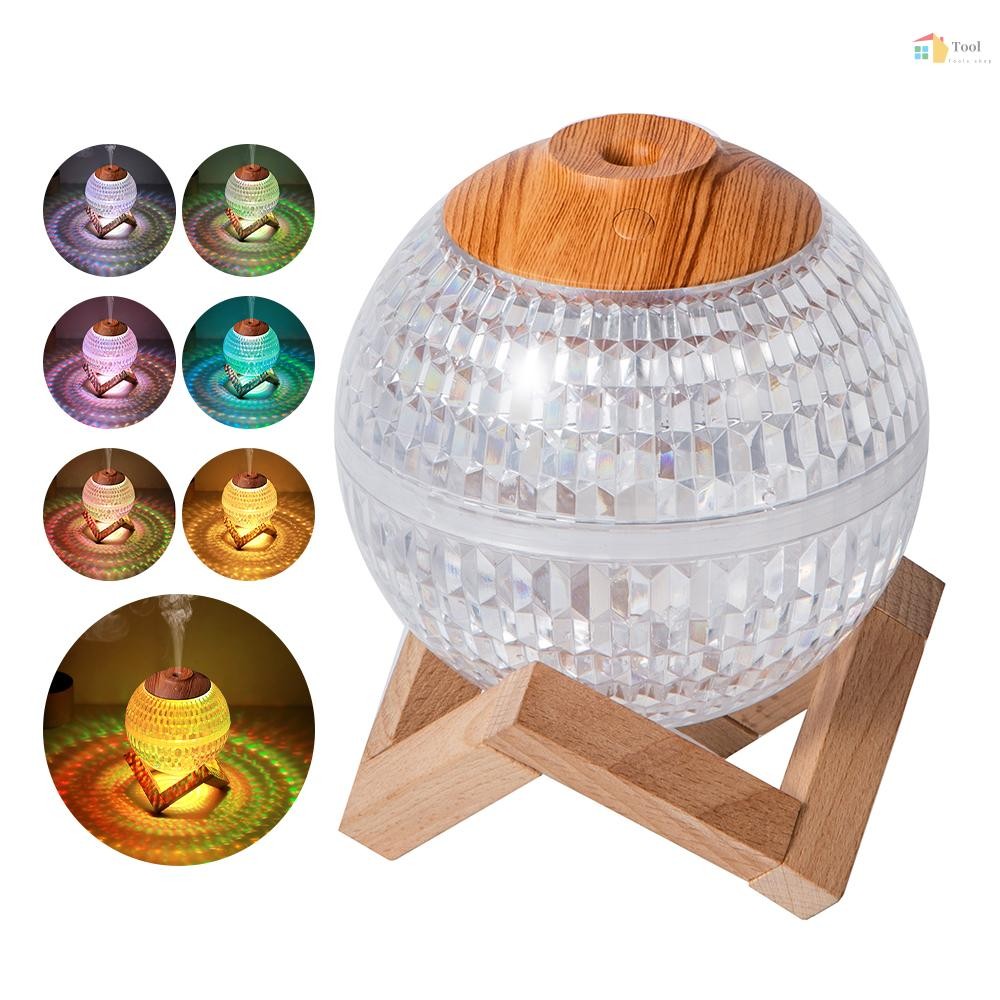 เครื่องทําความชื้นในห้องนอน RGB LED Mini สี Night Light Crystal Ball ...
