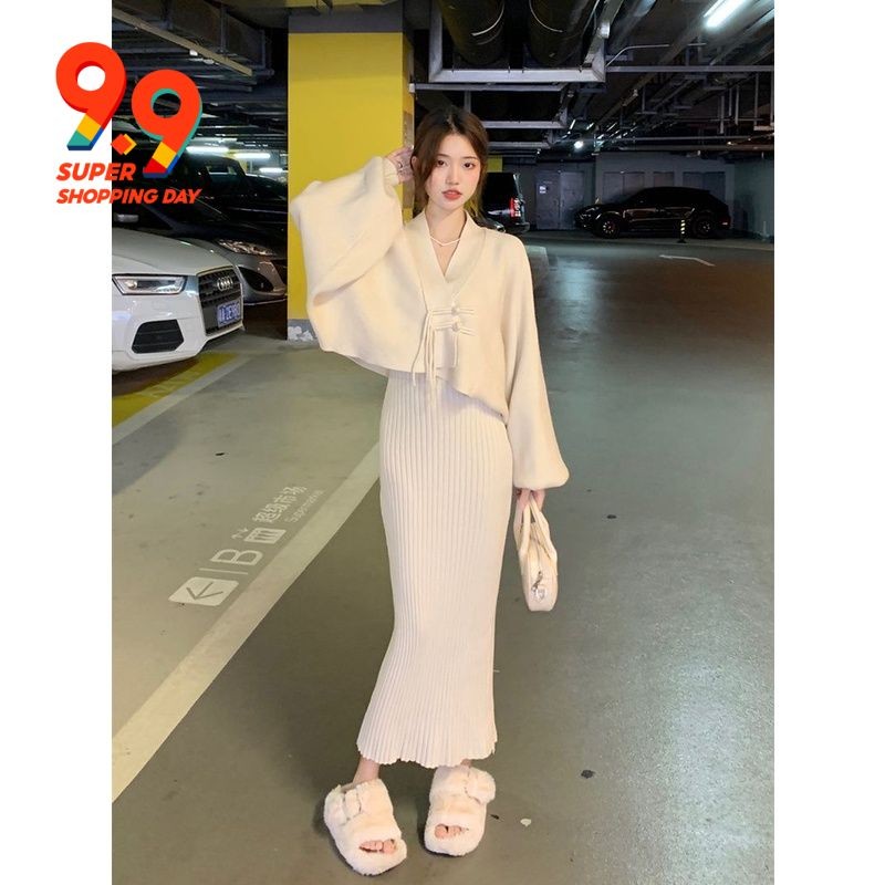 Gentle Style Knitted Fashion Suit Women's 2022 New Autumn Western Style