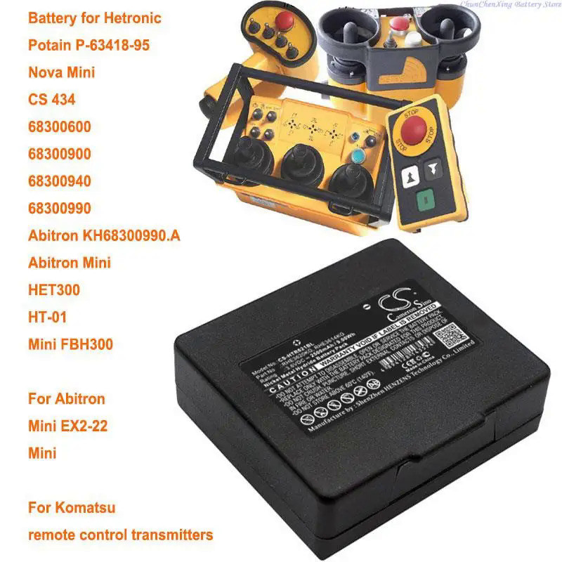 2x Batteria Vhbw Per Radiocomando Industriale Potain P-63418-95 – 2500 MAh, 3,6 V NiMH - 4