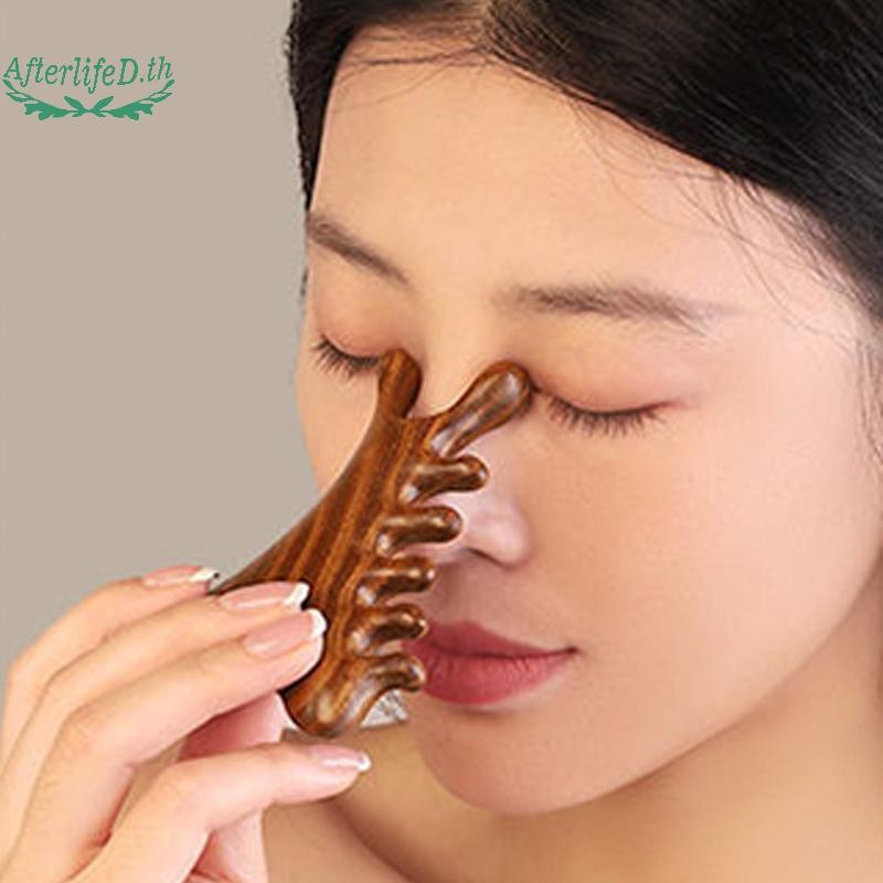 AF มัลติฟังก์ชั่น Meridian หัวนวดไม้หวีสุขภาพไม้จันทน์ขนาดใหญ่ฟันกว้าง ...