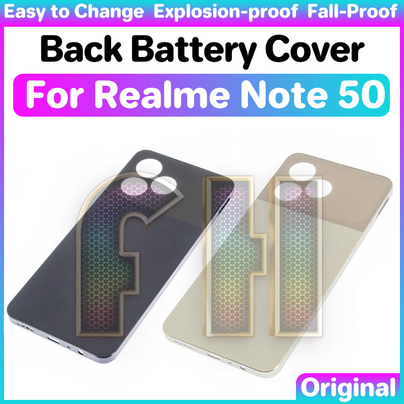 ฝาหลังแบตเตอรี่กระจกสําหรับ realme note 50 rmx3834 กระจกประตูด้านหลัง ...