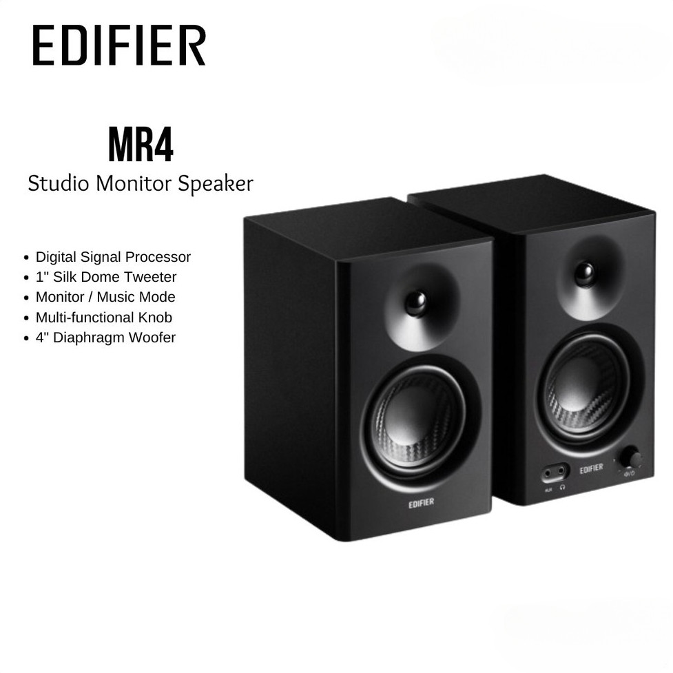 Edifier MR4 Studio Monitor Speaker Balanced TRS Input Headphone Output ...