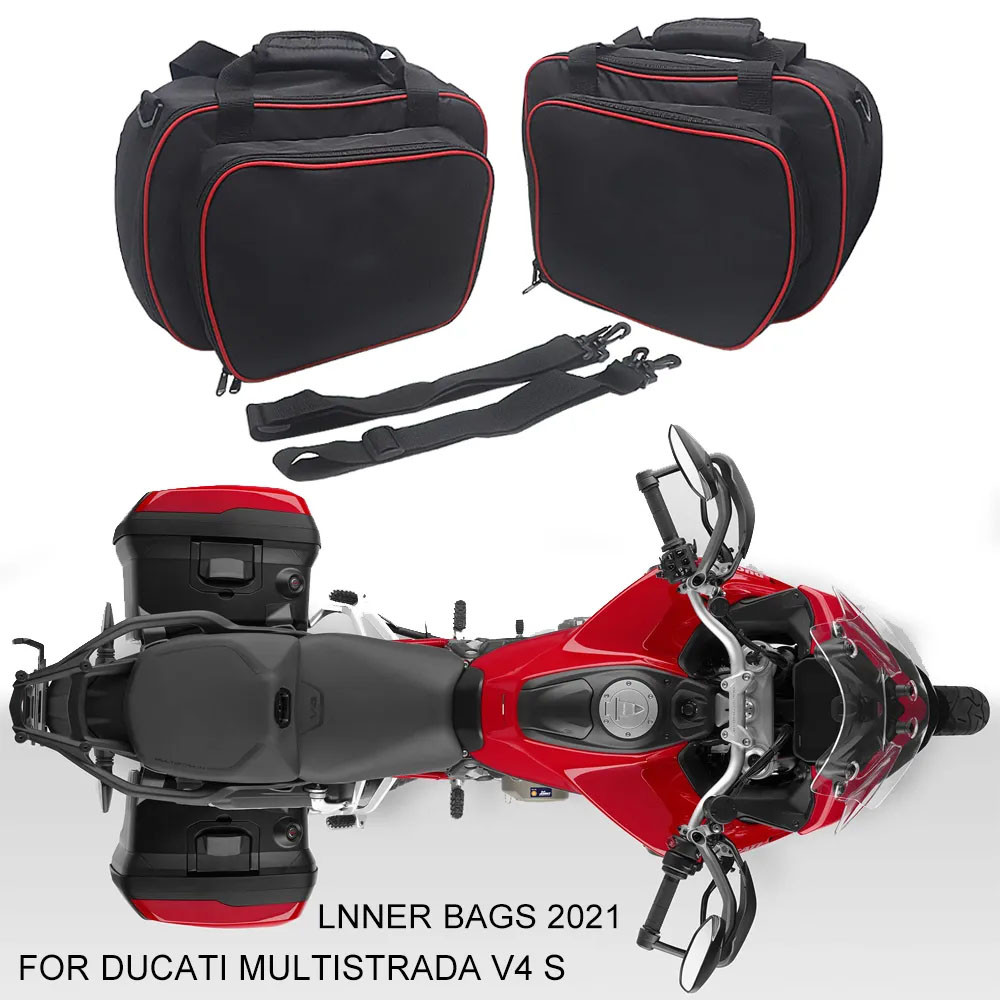 "พลาสติกด้านข้าง Panniers กระเป๋าด้านในความจุสูงสําหรับ Ducati Multistrada V4 & V4 S (2021) - อุปกรณ์จัดเก็บข้อมูลรถจักรยานยนต์"
