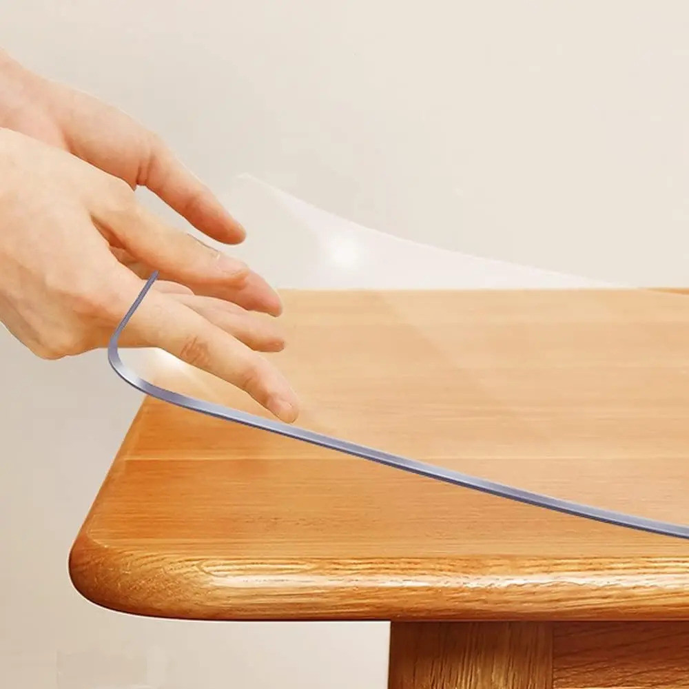 นิ้วหนายาว Pvc Conference Table Protector ผ้าปูโต๊ะพลาสติกใสโต๊ะ Pad ...