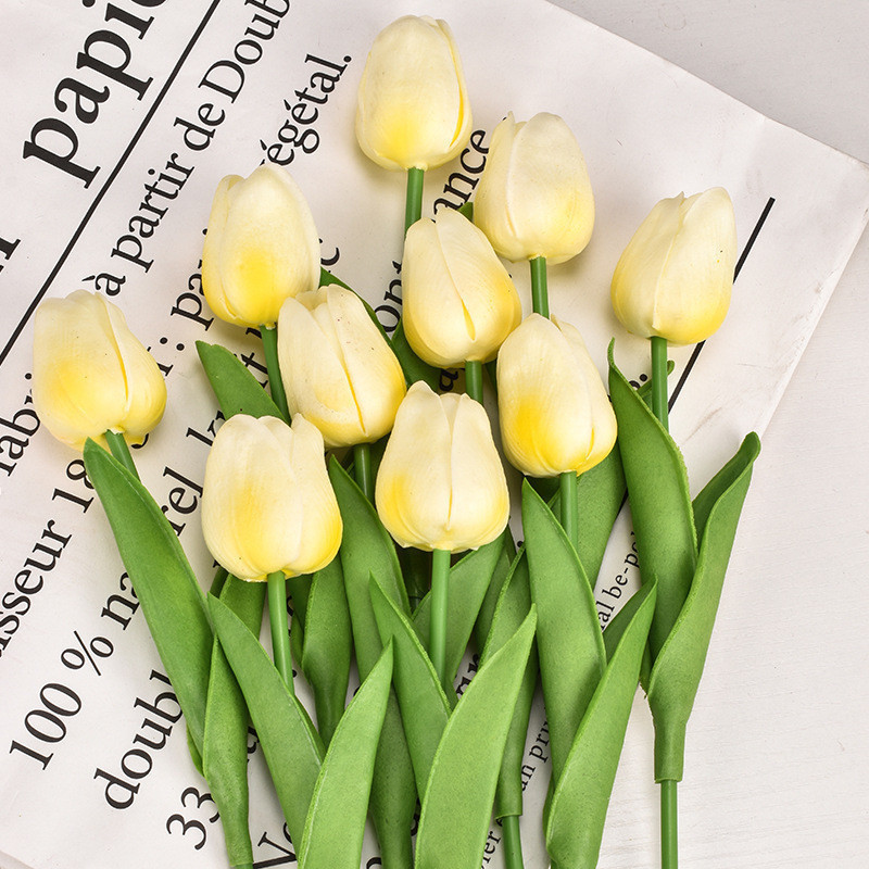 Tulip Flower ดอกไม้ปลอม ทิวลิป พร้อพถ่ายรูป prop ดอกไม้ตกแต่งบ้าน มินิ ...