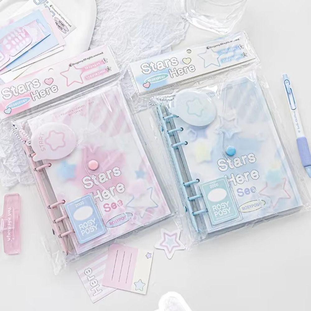 WMES1ZA สมุดโน๊ตแบบหลวม, ปุ่ม Snap Notepad ปฏิบัติ Star Diary Book ...