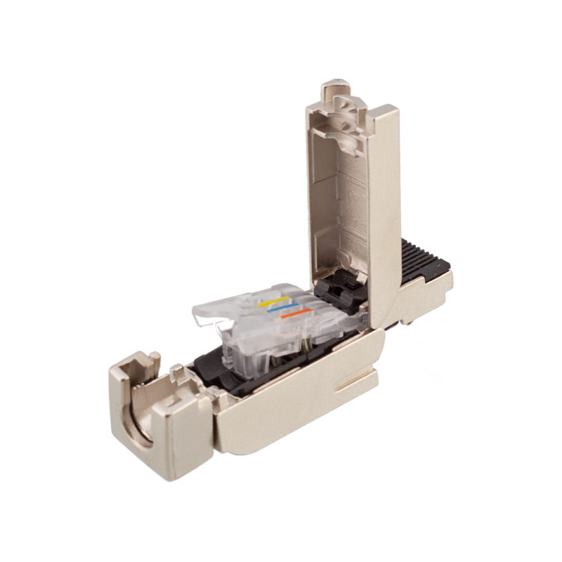 ตรง RJ45 ข้อมูล Fastnector ปลั๊ก 4 pin 8 pin อุตสาหกรรมโลหะตรง Ethernet ...