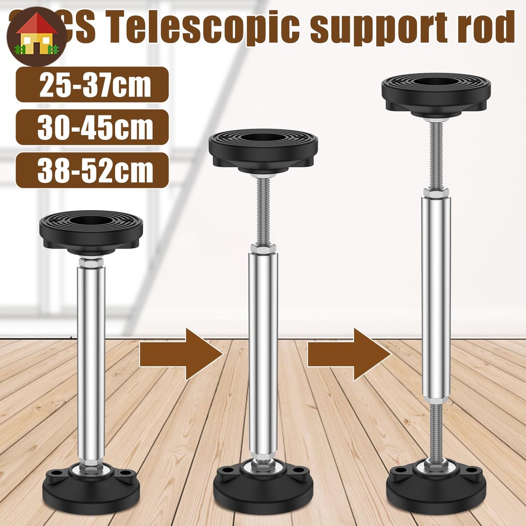 2 ชิ้น Telescopic Support Rods ปรับความสูงเสารองรับสแตนเลสวงเล็บรองรับ ...