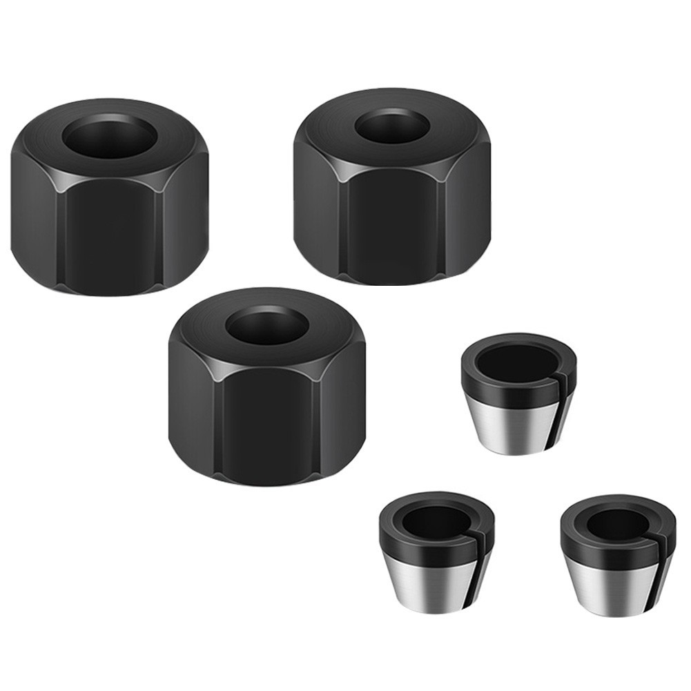 [ES] 6 ชิ้น Trimmer Collet Chuck Router บิตแกะสลักเครื่องตัด 1/4 นิ้ว 6 ...