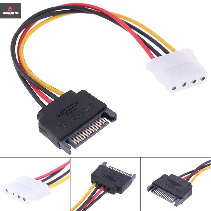 Cod SATA to IDE Power Cable 15 Pin SATA Male to Molex IDE 4 Pin Female ...
