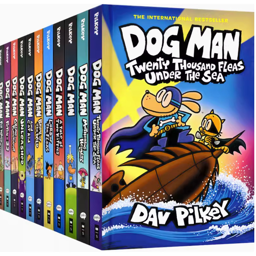 Dog Man Comics Series Childrens Collection 17 Books สําเนาสี ปกอ่อน ...