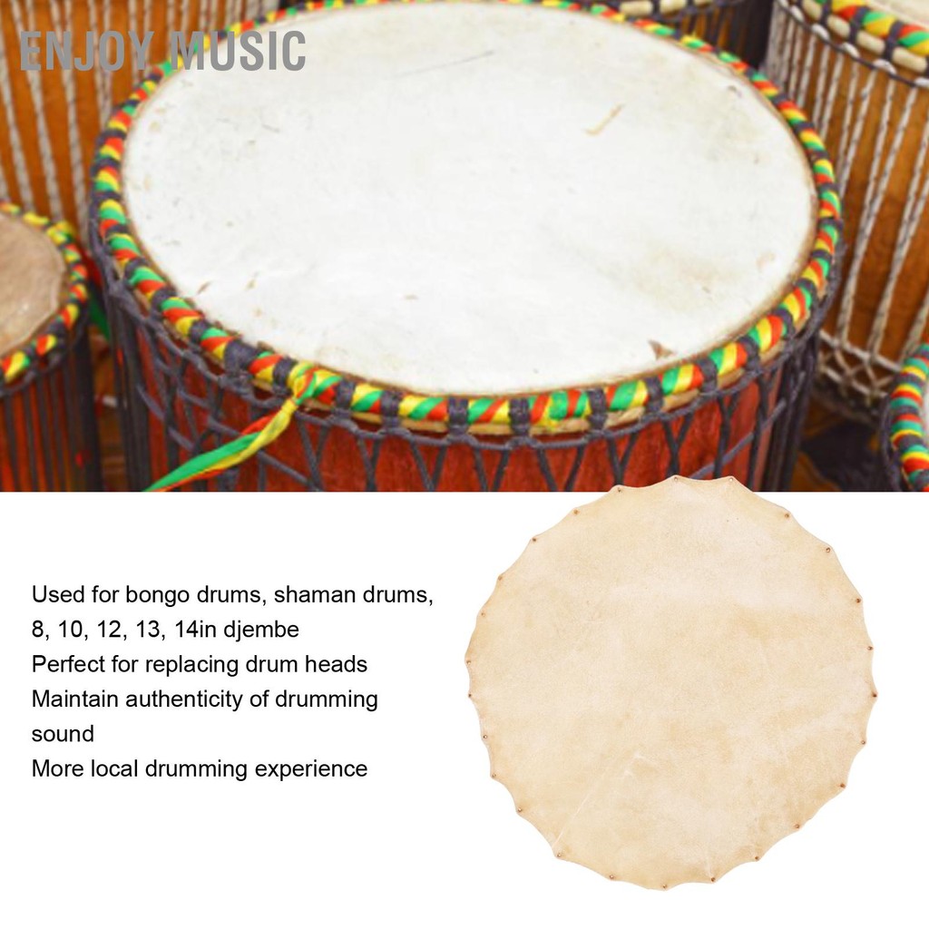 Enjoy Music หนังแพะหัวกลองสำหรับ Bongo Shaman กลอง Djembe เปลี่ยน ...