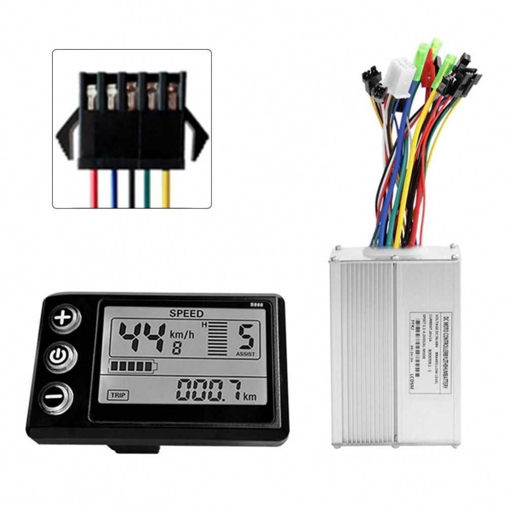 ชุดแปลงจักรยานไฟฟ้าพร้อมจอแสดงผล LCD S866 สําหรับมอเตอร์ 36V และ 48V ...