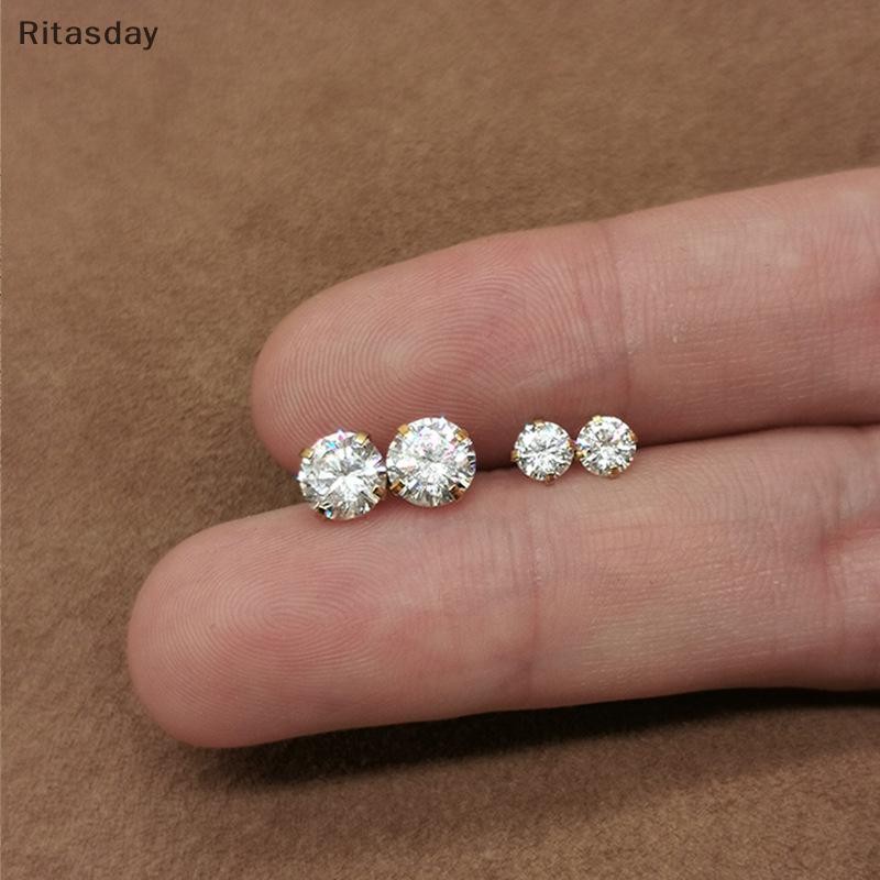 Ritasday 1 ชิ้น 4 Prong Rhinestone หู Studs ต่างหูผู้หญิง/ผู้ชาย Tragus ...