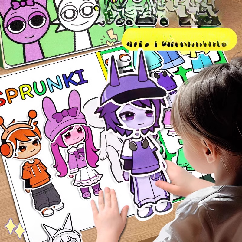 Unpropped Sprunki Dandys World Dress Up หนังสือที่เงียบสงบของเล่นทํา ...