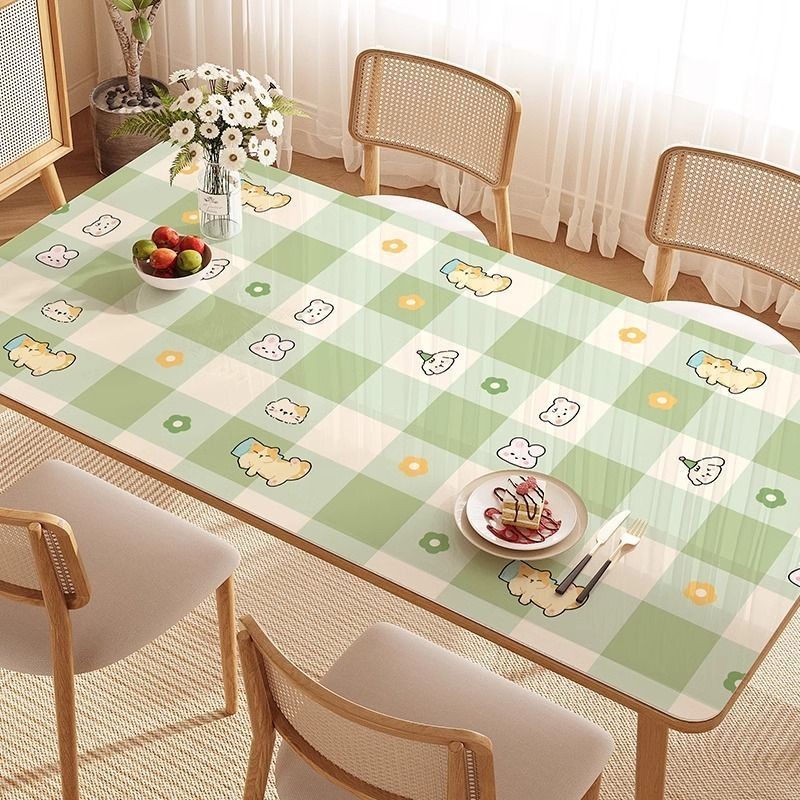 Simple Pvc Soft Glass Table Mat หรูหราในครัวเรือนกันน้ําสี่เหลี่ยมฉนวน ...