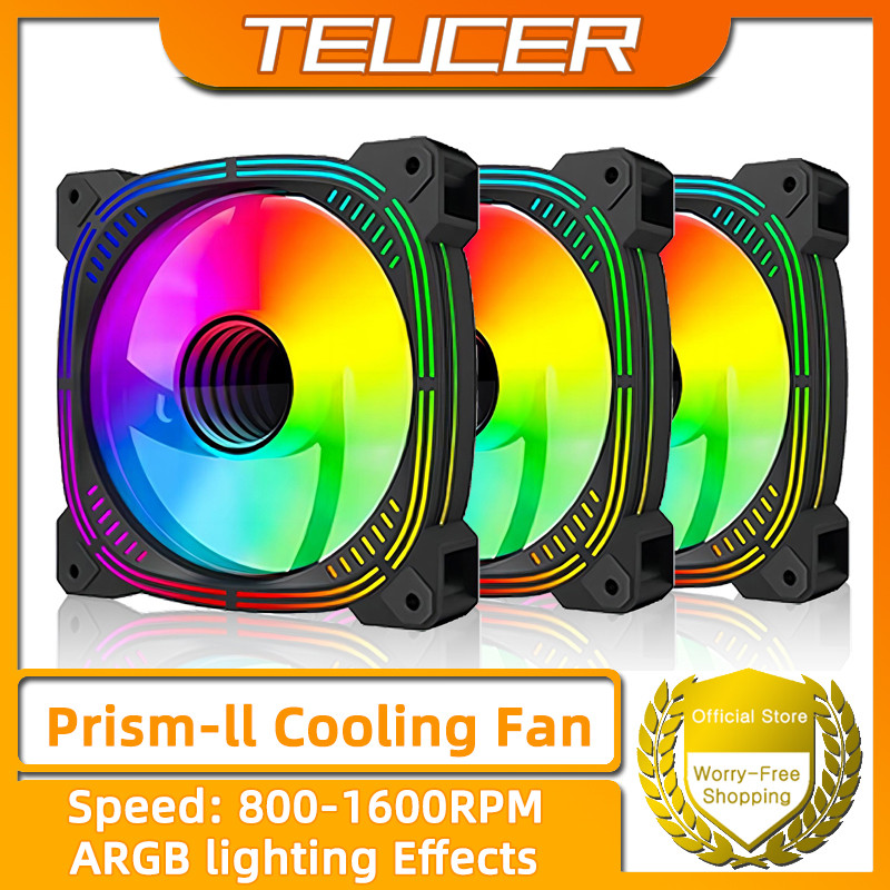 Teucer Prism-2 1PCS/3PCS ARGB Case Fan, 120 มม.PWM 800-1600RPM 5V 3Pin ...