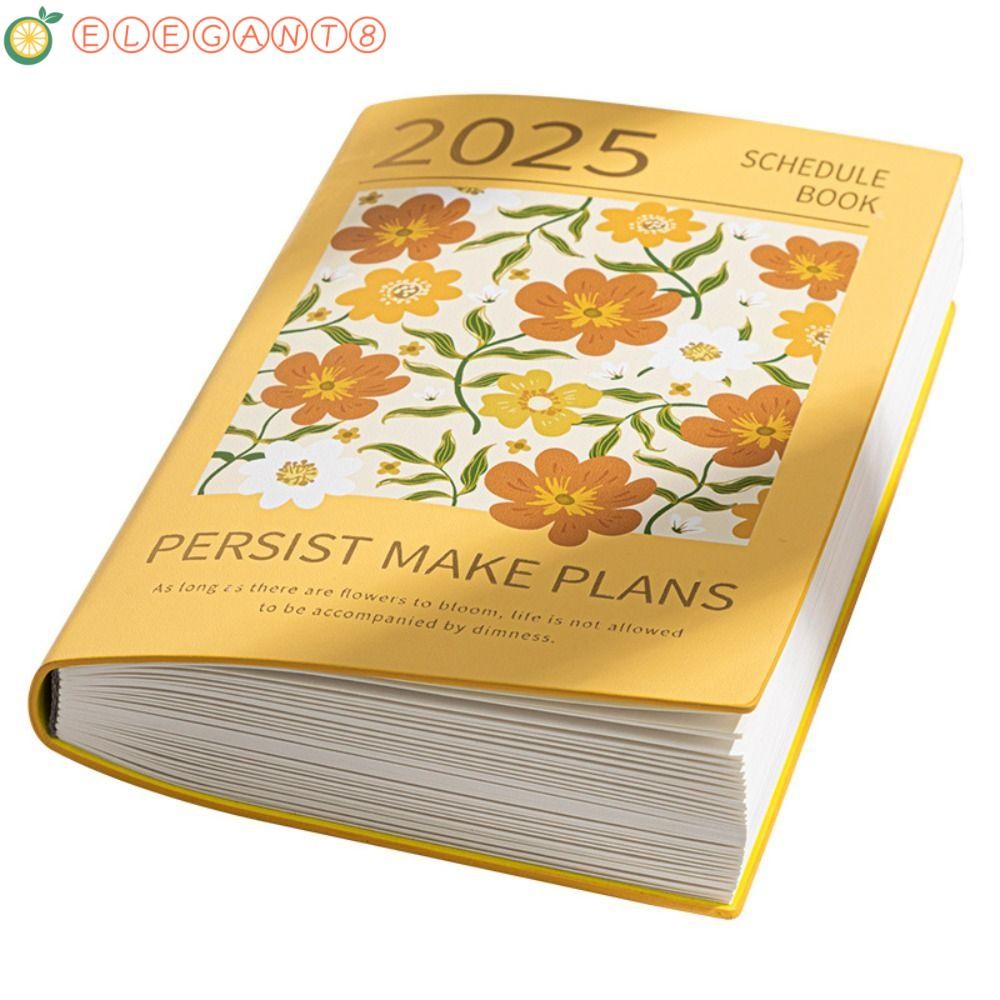 Aelegant 2025 Schedule Planner Notebook, A5 Oil Painting Flower Diary