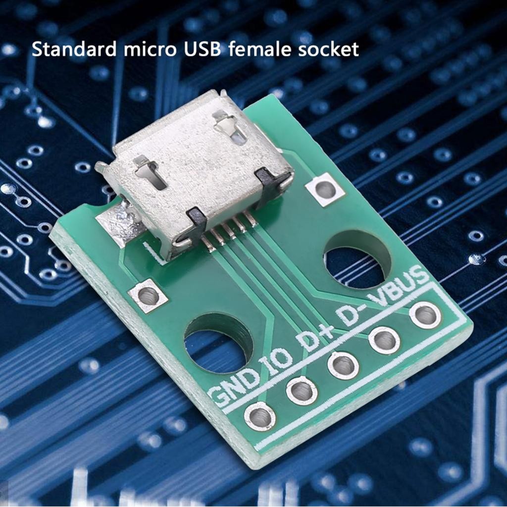 ซ็อกเก็ตหญิง Micro USB 10 ชิ้นเพื่อจุ่มอะแดปเตอร์บอร์ด 2.54 มม. Pitch ...