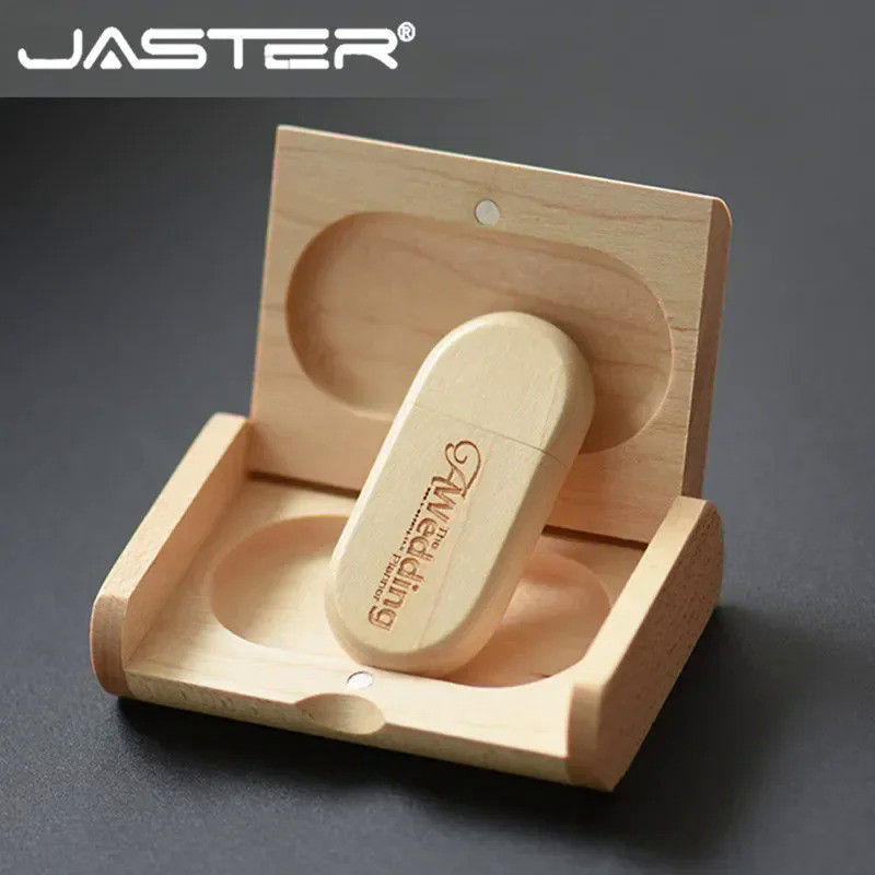 JASTER Free Custo Logo Wooden Box USB Flash Drive 128GB Personal Logo ...