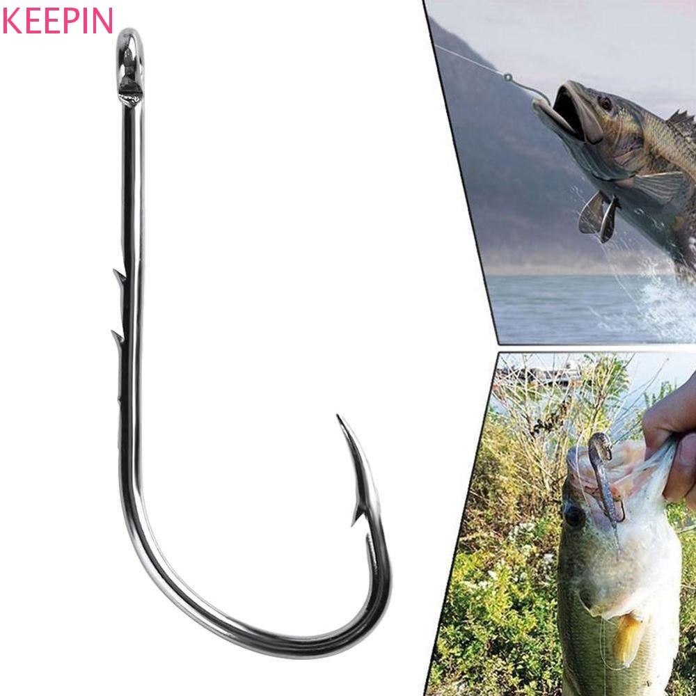 KEEPIN 100 ชิ้น Offset แคบเหยื่อตะขอ Sharp Lure Hooks Fly Fishing Hook ...