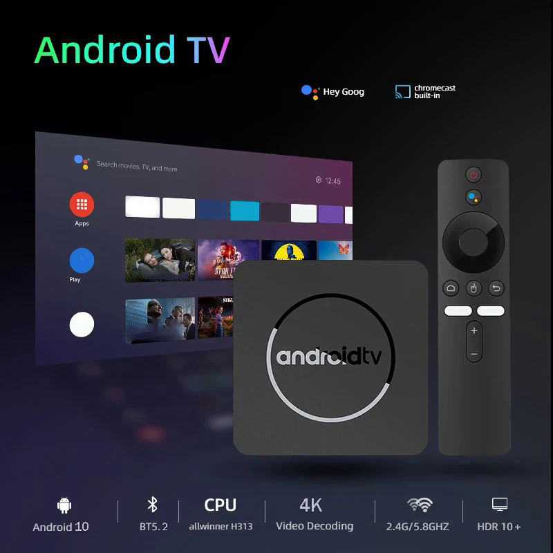 Q1 ATV Android 10 4K HD ALLWINNER H313 2GB 16GB 5G WiFi BT5.2 Voice ...