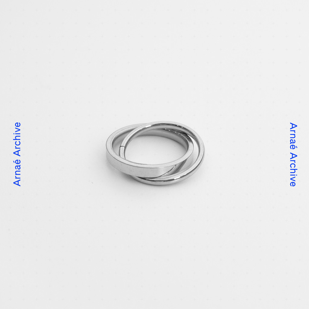 Arnaé Archive Twain Interlink Ring แหวนสแตนเลสสําหรับผู้ชายและผู้หญิง ...