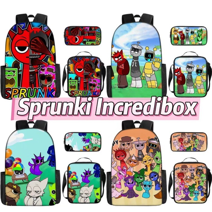 Sprunki Incredibox กระเป๋าเป้นักเรียนกระเป๋าเป้เด็กกระเป๋าเป้กล่องดินสอ ...
