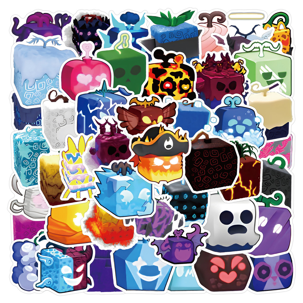 50pcs สไตล์ใหม่ BLOX FRUITS Graffiti สติกเกอร์สําหรับกระเป๋าเดินทางเคส