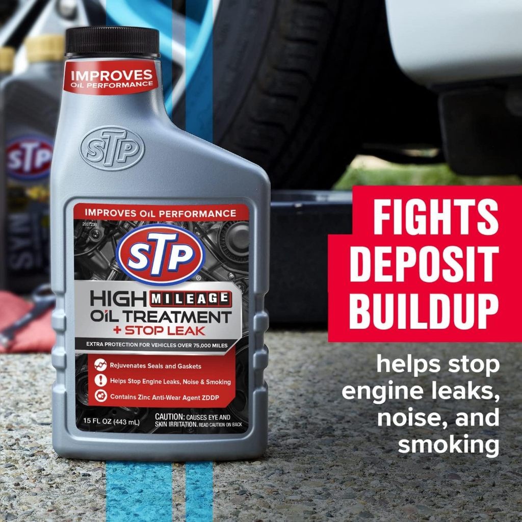 STP high mileage oil additive oil treatment + stop leak หัวเชื้อน้ำมัน ...