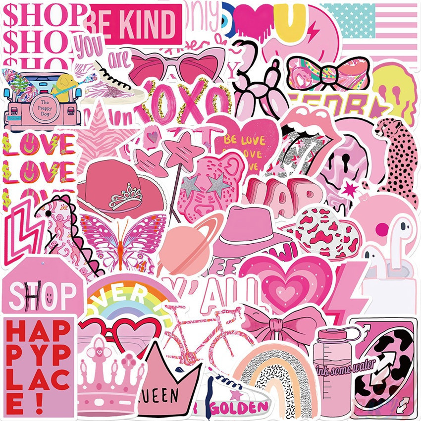 VSCO： Pink Romantic Series 06 - Pink Girl Preppy Graffiti สติ๊กเกอร์ ...