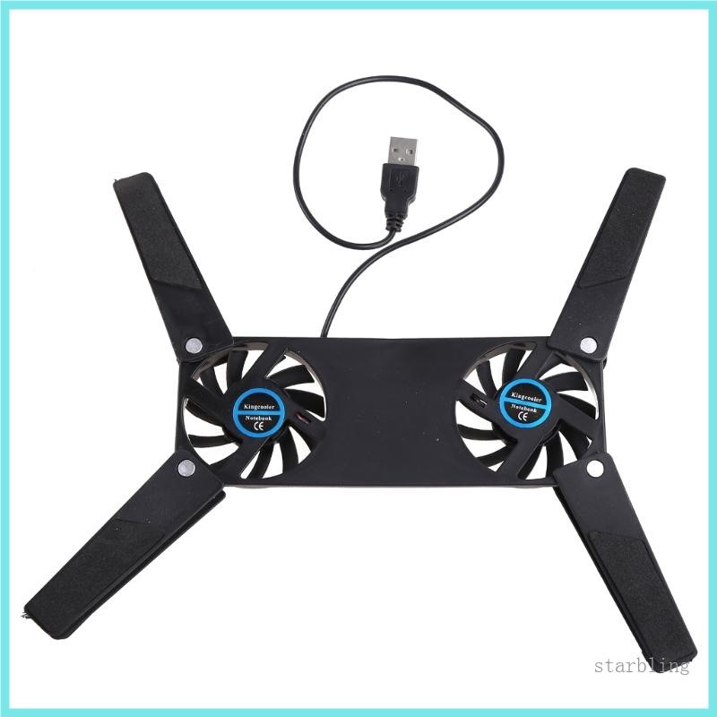 Folding USB Dual Fan Cooler Rotatable Cooling Pad Stand For PC Computer ...