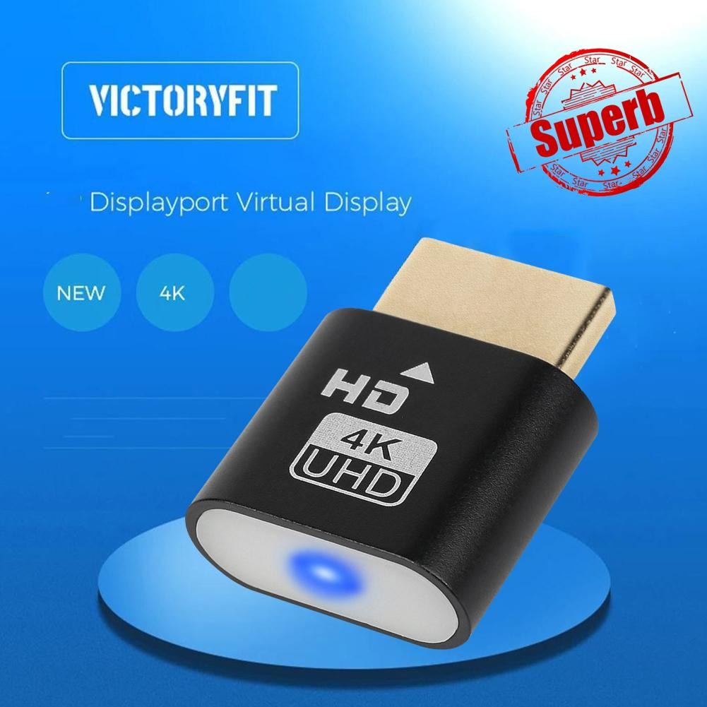 Set Di 3 HDMI Dummy Plug Con Indicatore Blu – Emulatore Di Monitor Virtuale 4K@60Hz Per PC Headless, Plug And Play