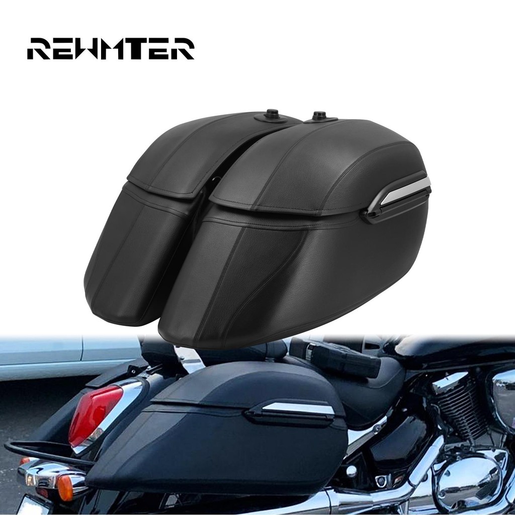 รถจักรยานยนต์ Universal Classic Hard กระเป๋า Saddlebags & Heavy Duty ชุดติดตั้งสําหรับ Harley สําหรับ Kawasaki สําหรับ Honda