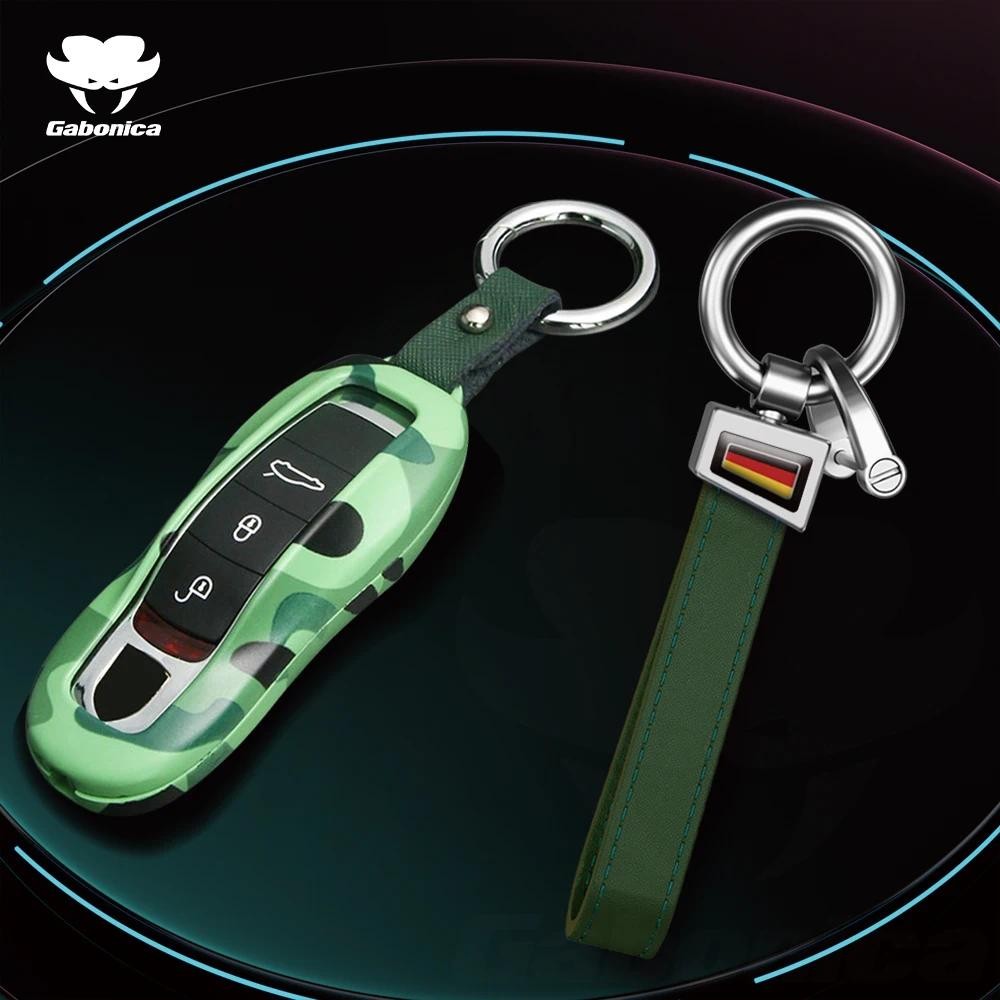 ontto Custodia per Chiave Auto, Adatta per Porsche Cayenne 911 996 Macan 718 Taycan Panamera Boxster 986 987 981 Morbida TPU Custodia Portachiavi 3 Tasti Guscio Chiave Grigio Blu