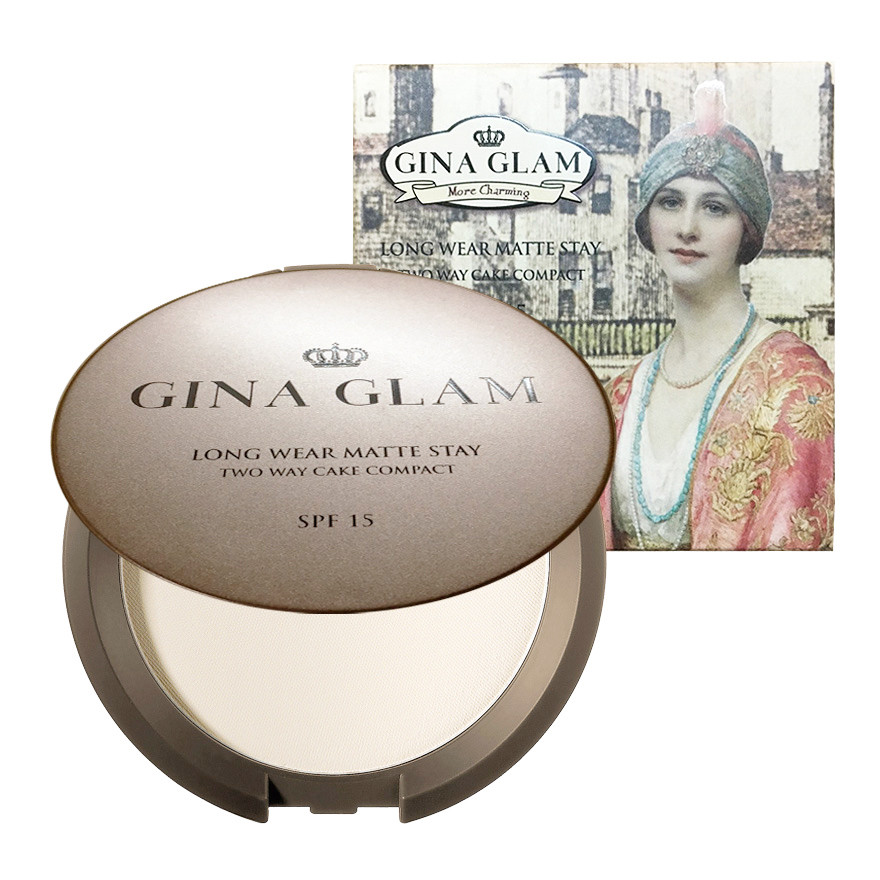 จีน่าแกรม แป้งพัฟผสมรองพื้น แป้งจีน่า 11g G40 Gina Glam Long Wear Matte ...