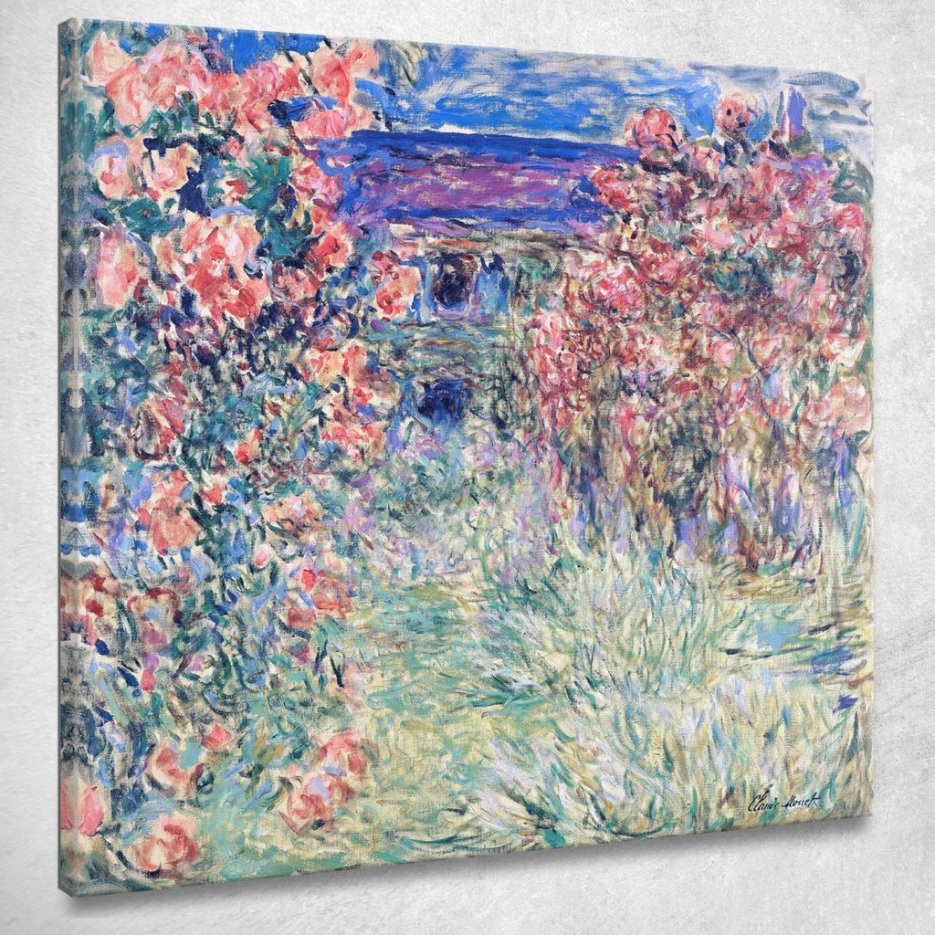 The House Among The Roses 03 1925 Claude Monet, mnt78 ภาพพิมพ์บนผ้าใบ ...