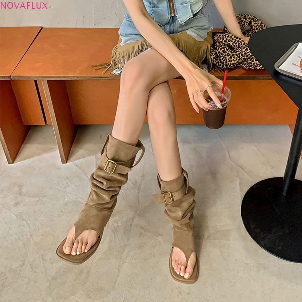 NOVAFLUX รองเท้า toe สำหรับผู้หญิง, รองเท้าแตะสไตล์โกธิก, บูตส์หนังนิ่ม ...