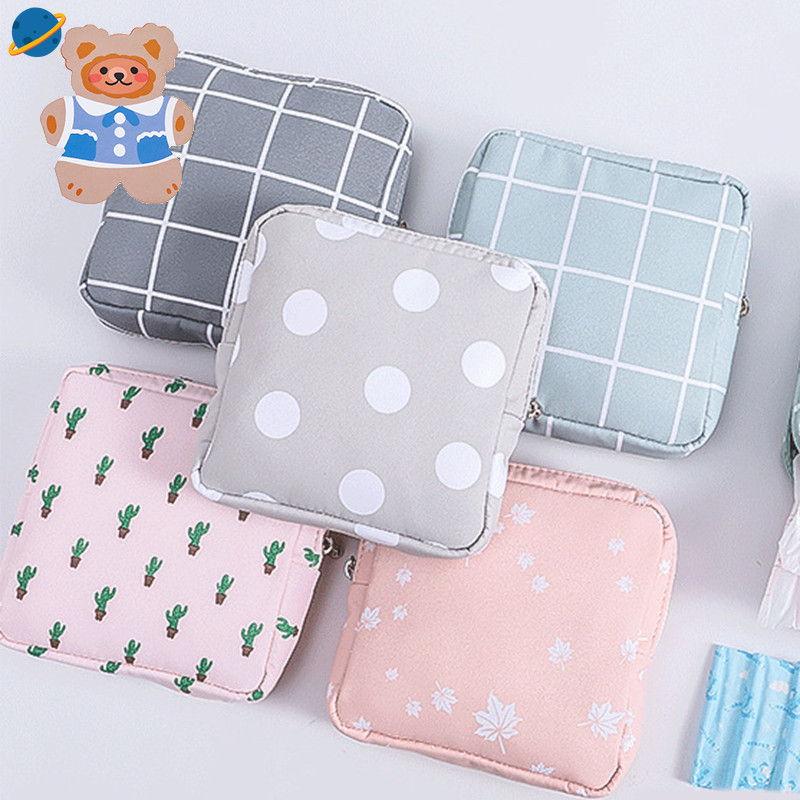 Women Sanitary Napkin Tampon Storage Bag Cute Sanitary Pad Pouches Portable Makeup Lipstick Key Earphone Data Cables Organizer Shopee Thailand
