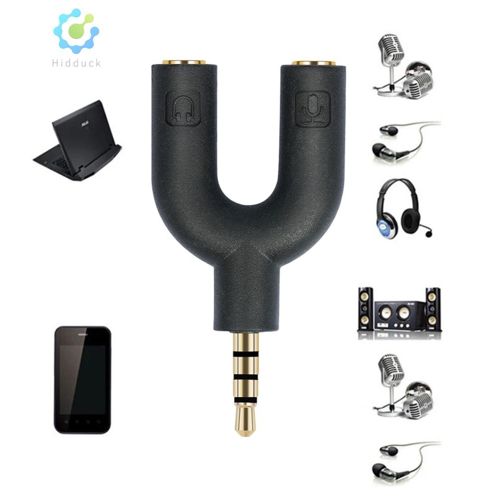 2 ชิ้น 3.5 มม.หูฟัง U Splitter อะแดปเตอร์ 3.5 มม.ชาย 3.5 มม.หูฟัง + MIC ...