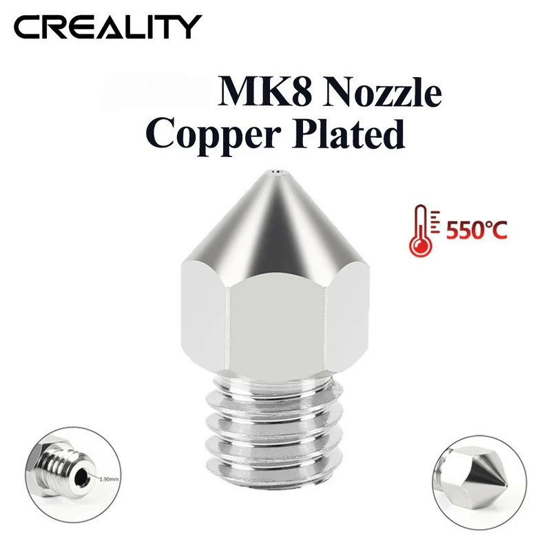 Produktbild von 3Wthings Kupferdüse 0,4mm Für E3D V6 Hotend | M6, 1,75mm Filament, Hitzebeständig über 500°C, Für Prusa & Co.