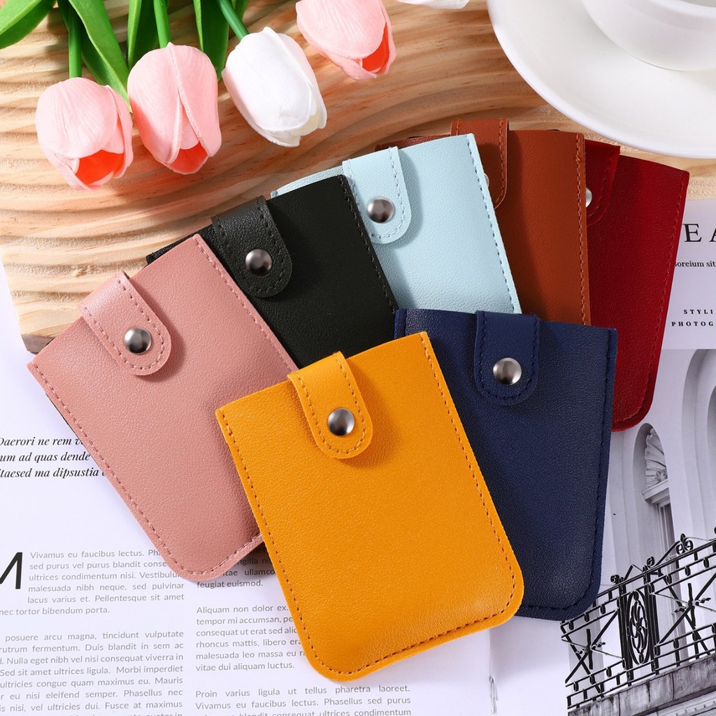 Slim Minimalist Wallet - Pull-Out Card Organizer Soft Leather Card Case  Rfid Blocking Wallet Credit Card Holder | Shopee Thailand